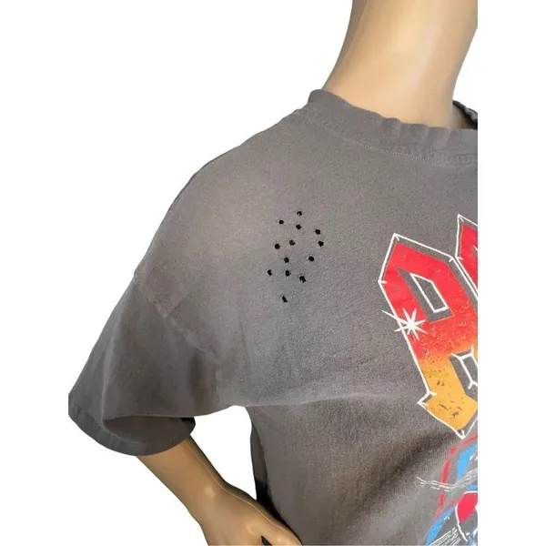 Unbranded AC/DC Graphic Distressed Short Sleeve Rock Band T-Shirt - Image 2