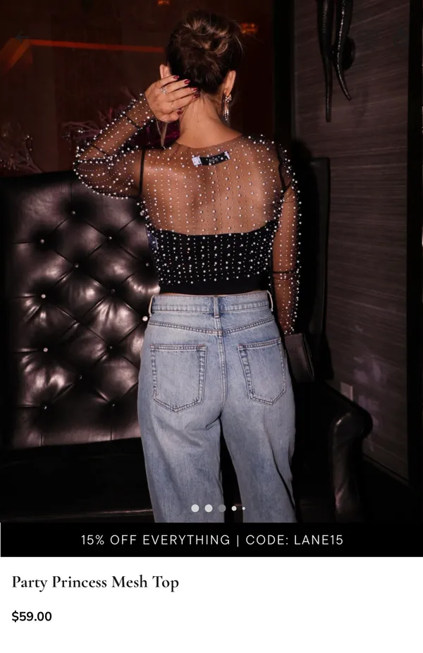 Lane 201 party princess mesh top - Image 3