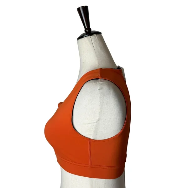 Oiselle Flyout Zip Sports Bra Women 6 Orange High Impact Running Phone Pocket - Image 5