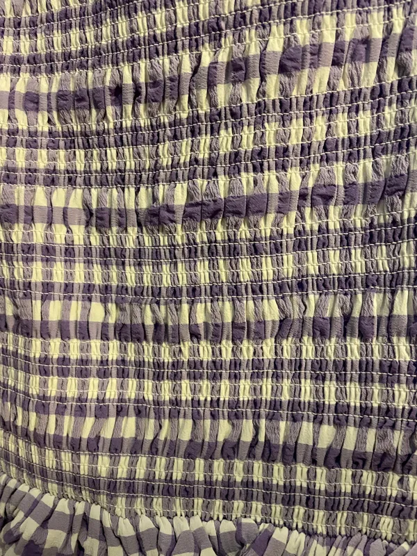 Purple And White Gingham Crop Top - Image 4