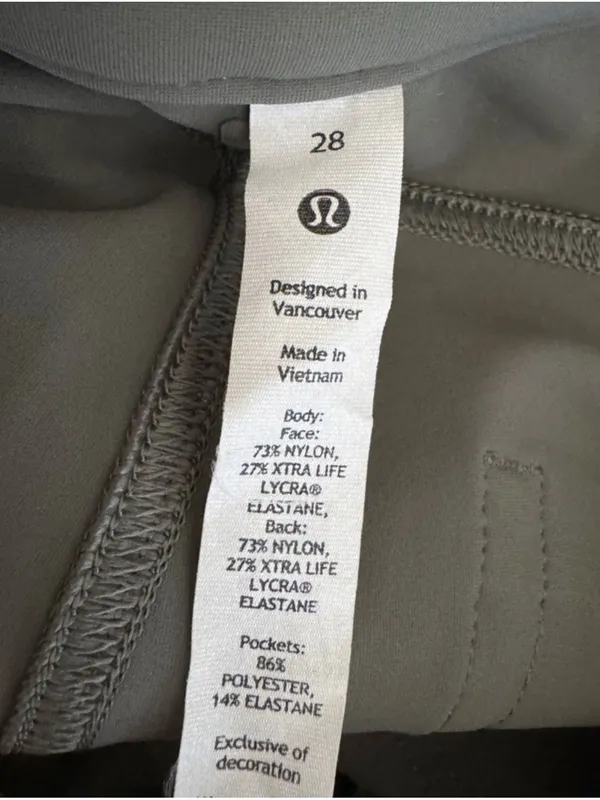 Lululemon City Sleek Slim-Fit 5 Pocket High-Rise Pant in Grey Sage Size 28 - Image 10