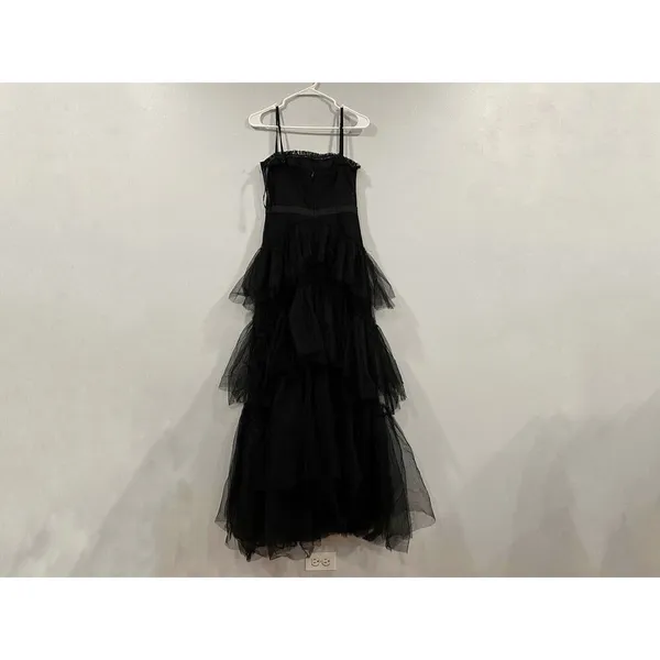 Betsy And Adam Black Tiered Ruffle Gown 4 NWOT - Image 3