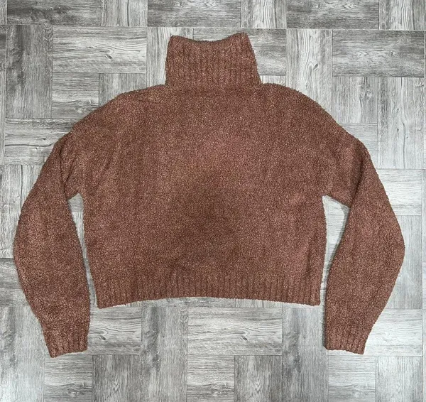 Hollister Brown Fuzzy Pullover Size Small - Image 2