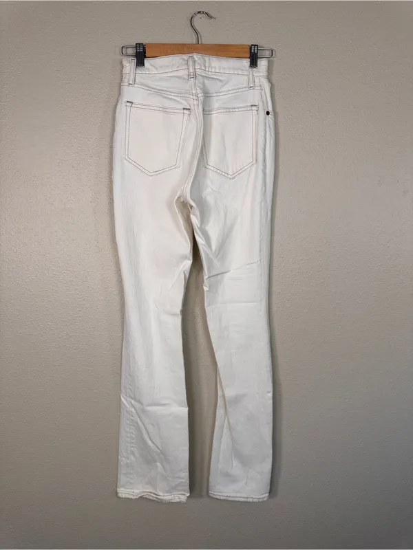 Abercrombie & Fitch Cream 70s Vintage Flare Jeans Womens 24 Ultra High Rise Fall - Image 6