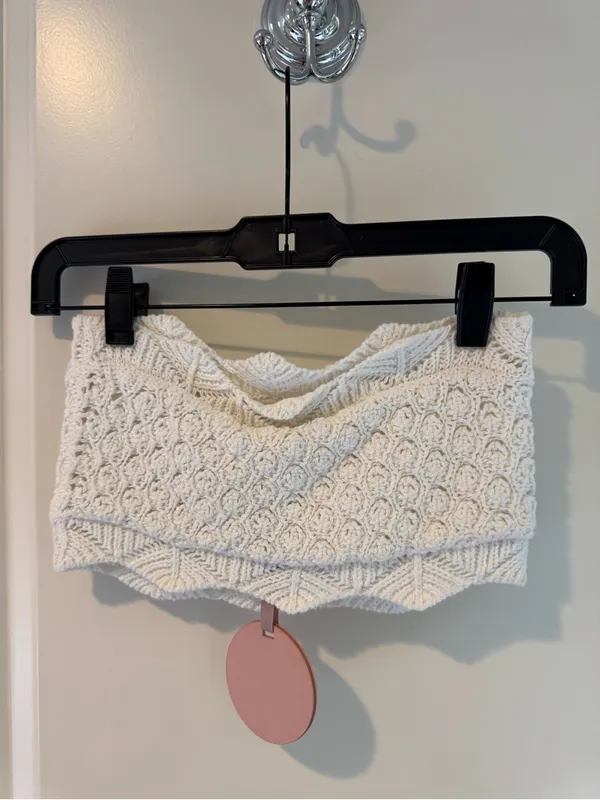 NWT Alexis Lily Strapless Crop Top White Crochet | XS - Image 5