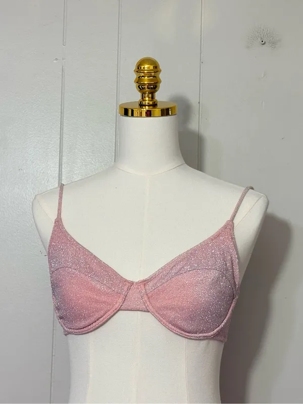 TRIANGL Lina Blush Sparkle Underwire Bikini Set Pink Size S - Image 3