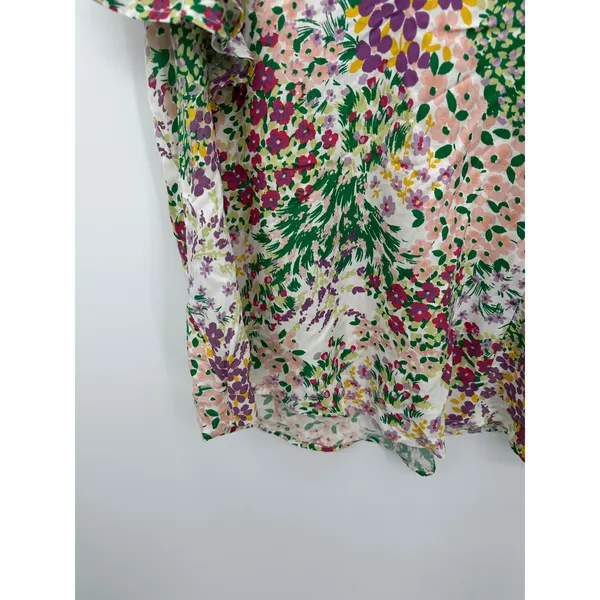 Maurices Floral Blouse Size L Spring‎ Office Career Lightweight Ruffle Feminine - Image 5