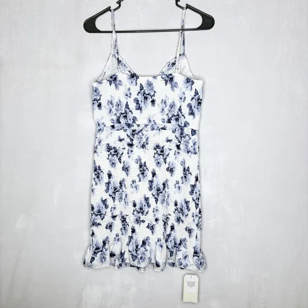 Abercrombie & Fitch Blue & White Smocked Floral Mini Dress - Image 9