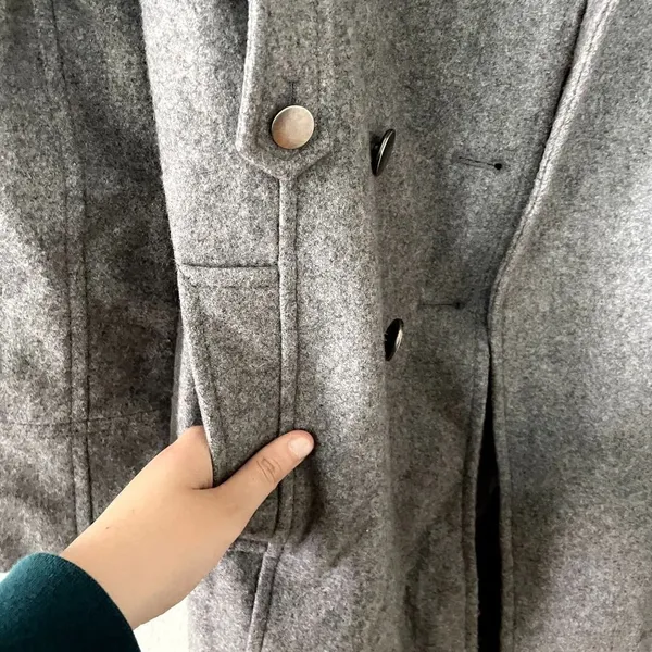New York‎ & Co gray peacoat comfortable warm winter fall style pockets double Size 2 - Image 4