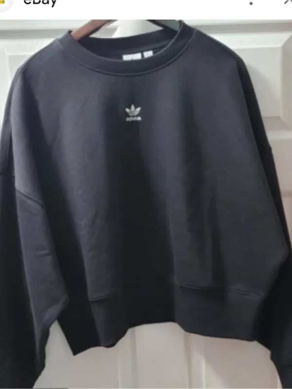 Adidas Originals Women's Adicolor Essentials Crew Sweatshirt Black Large Casual - Image 2