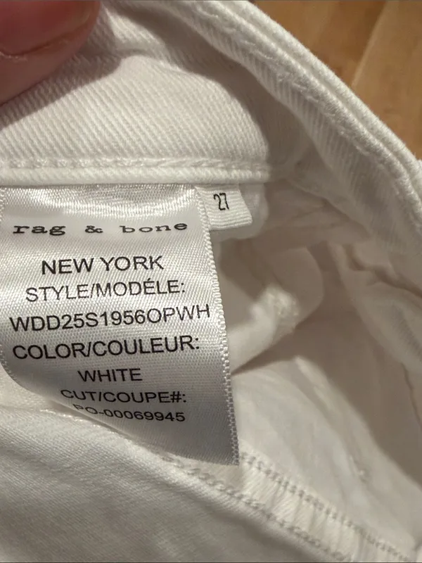 rag & bone Dylan White Cutoff Denim Shorts 27 - Image 4