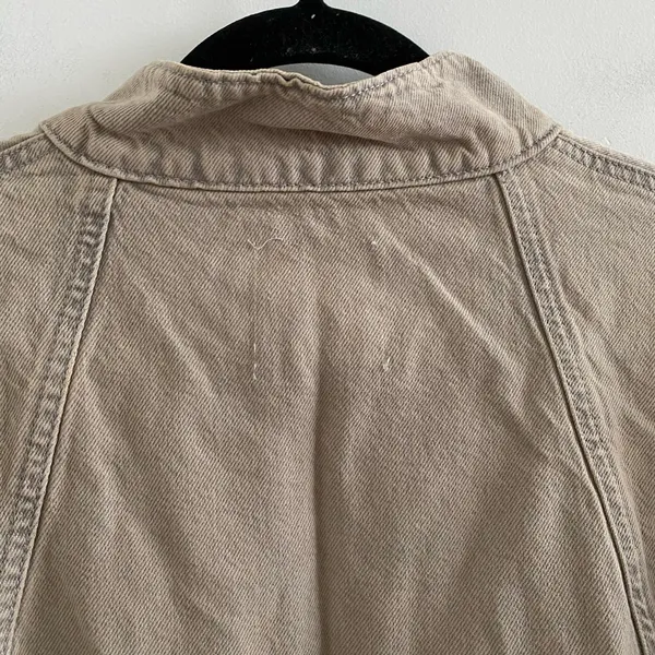 Zara Utility Quarter Zip Pullover Denim Jacket With Ring Zipper Size Medium - Image 8