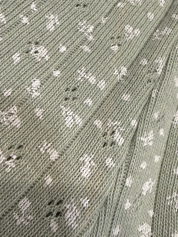 Brandy Melville green floral shorts with eyelets - Image 3
