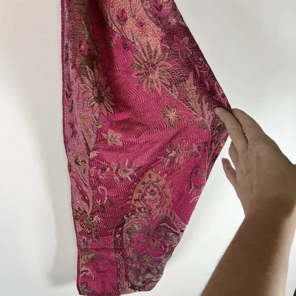Unbranded Multicolor Pashmina Silk Colorful Floral Soft‎ Infitity Scarf Paisley - Image 2