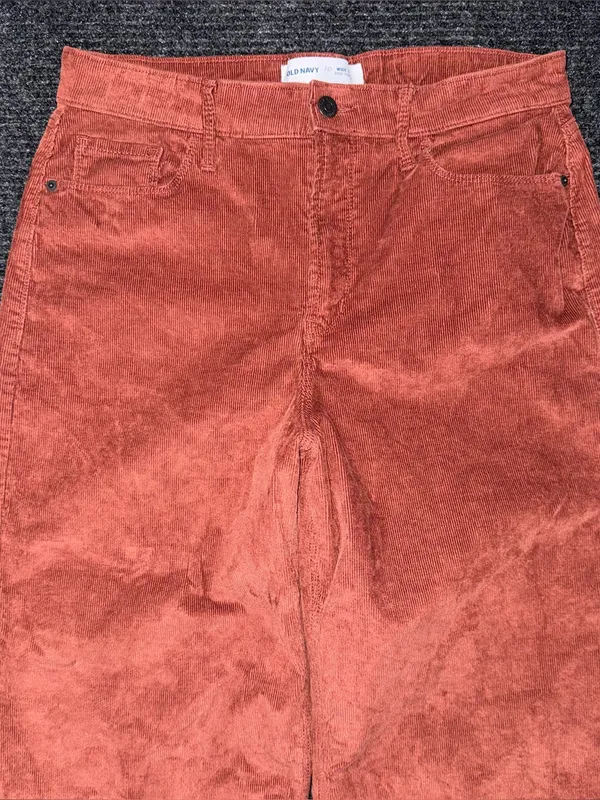 Old Navy Extra High Rise Wide Leg Corduroy Pants Copper Moon Womens 10 Retro 70s - Image 3