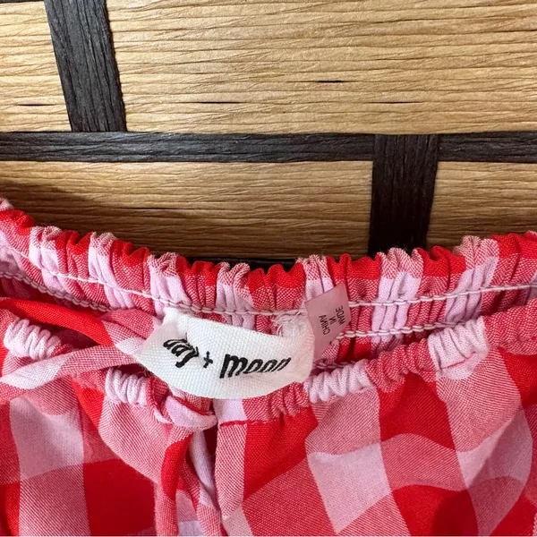 Day + Moon Pink‎ And Red Plaid Romper Size Large Pink - Image 11