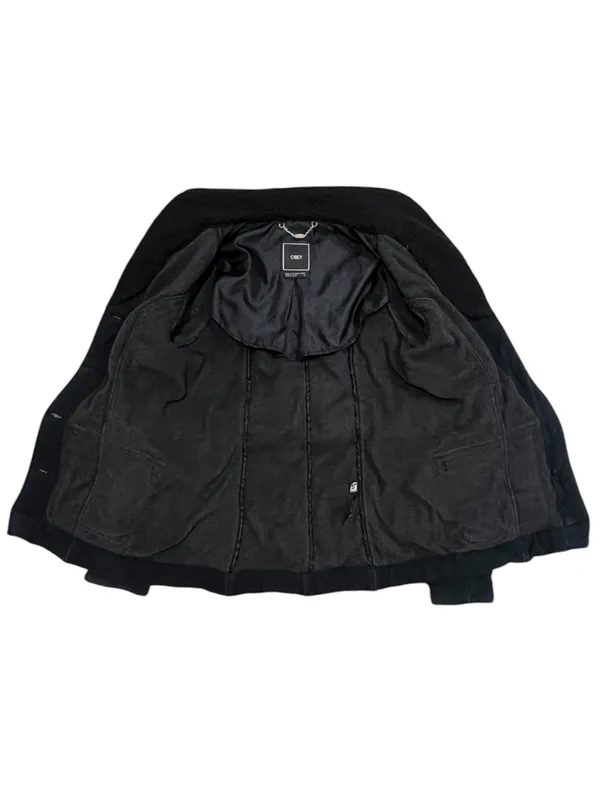 OBEY Black Fleece Peacoat Jacket Size Medium - Image 8