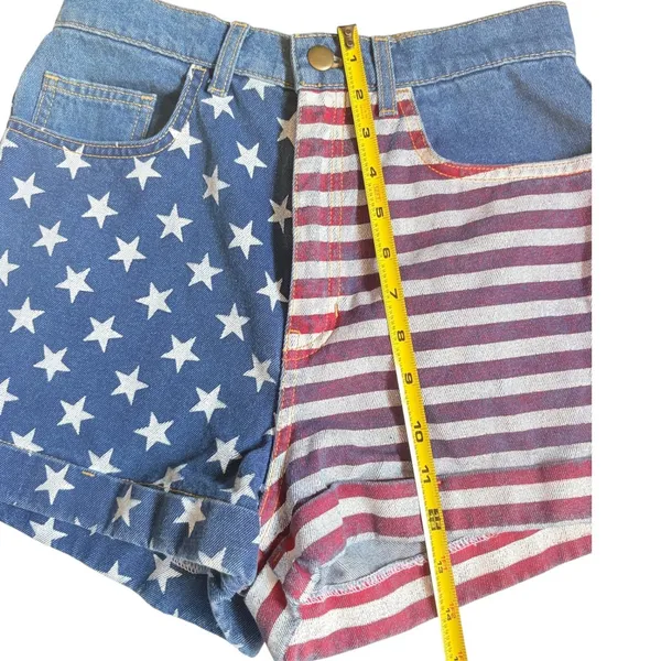 American Apparel NWT USA Flag Denim Shorts Med Stone Wash Indigo RSADM303SP 27 - Image 5