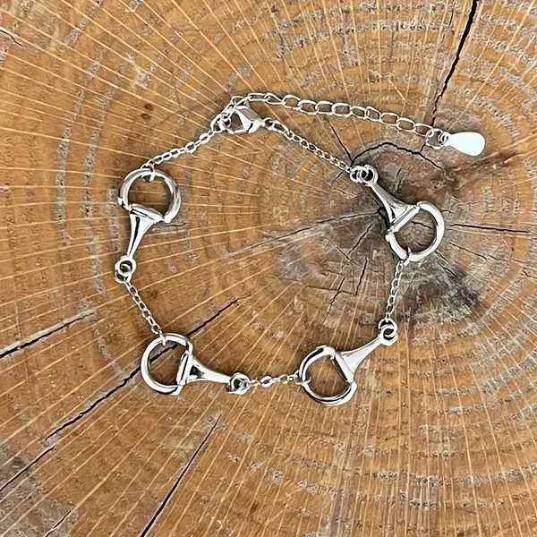 Spaced Half Snaffle Bit Bracelet Silver - Image 2