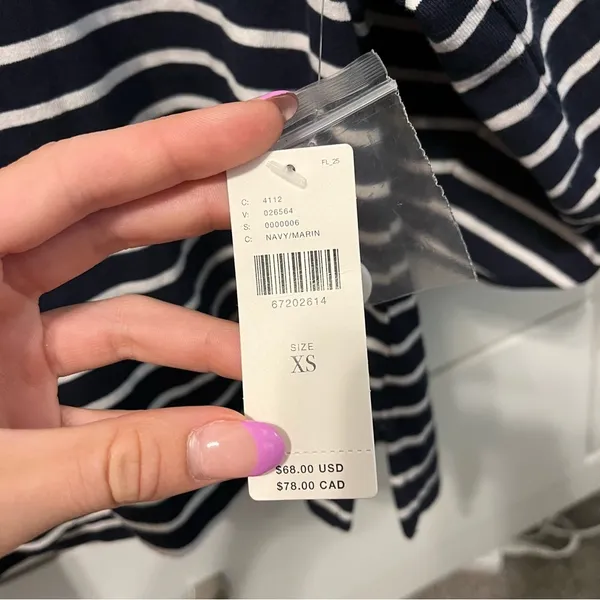 Maeve By Anthropologie Navy Blue & White Stripe Top NWT - Image 5