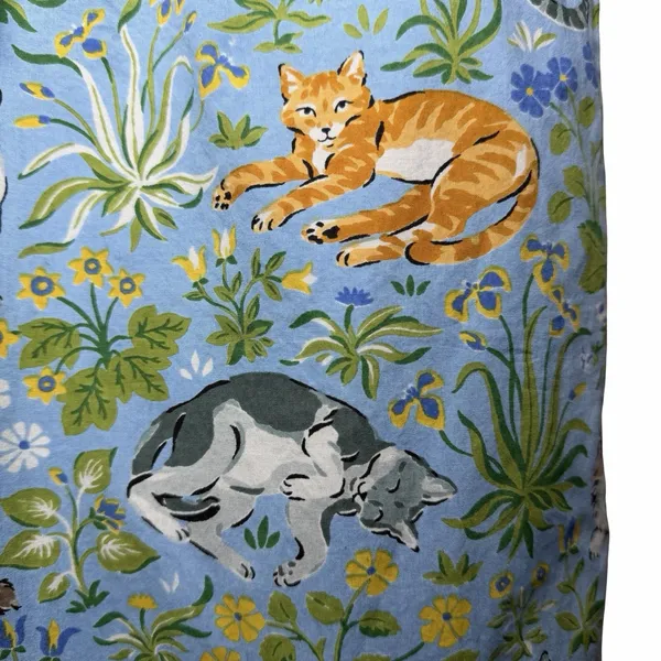 Printfresh Must Love Cats Pajama Set XS Blue Organic Cotton Top & Crop Pants NWT - Image 8