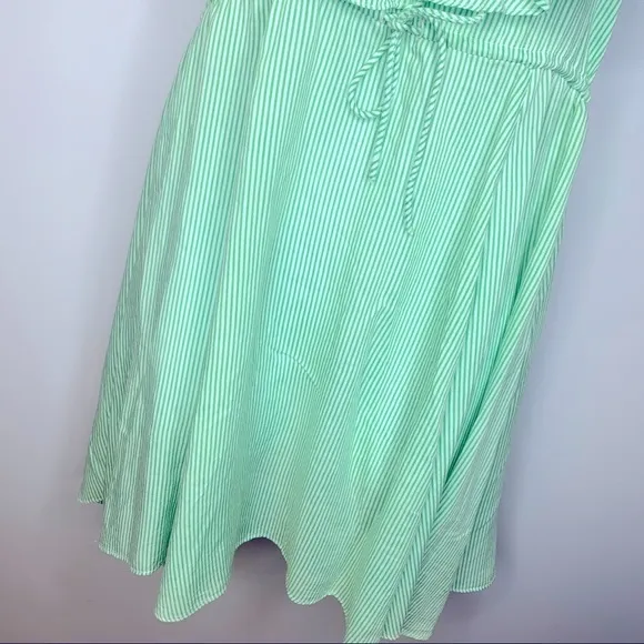 Free People Flutter Away Green Stripe‎ Ruffle Dress Size S - Image 10