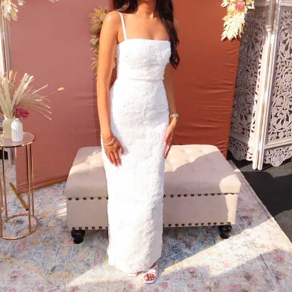 House of CB Eva White Floral Lace Maxi Dress Size XS - Image 2