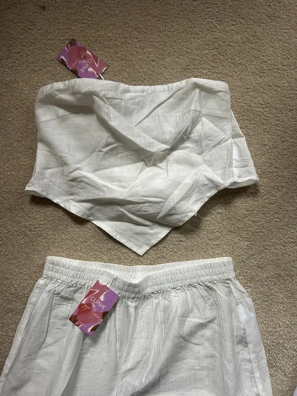 Cupshe cover up set white linen - Image 2