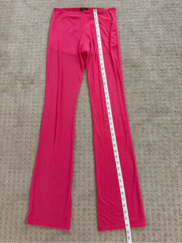 Nasty Gal Pink Mesh Flared Boot Leg Pants NWT Nordstrom Size S Festival - Image 8