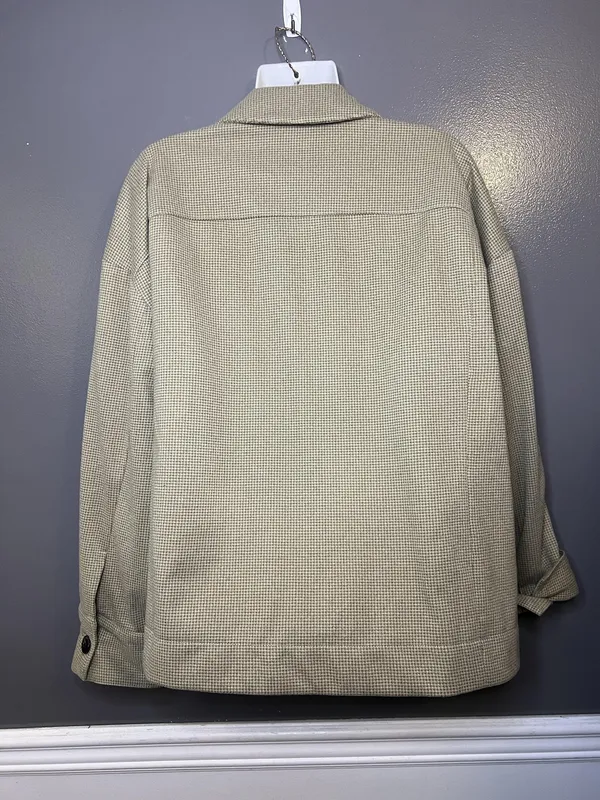 Maeve Anthropologie Jacket Womens Large Beige Tweed Button Front Lined Pockets - Image 6