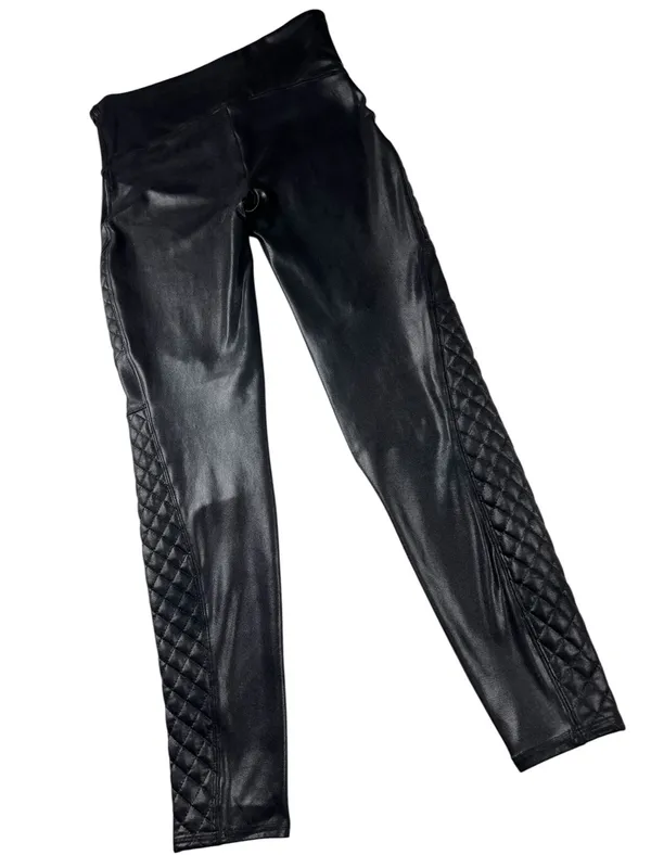 Spanx Quilted Moto Black High Rise Leggings Women’s Size Large - Image 9