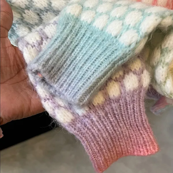 Colorful pastel Knit Sweater size medium - Image 5