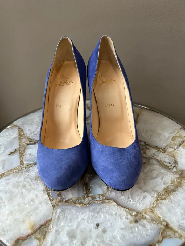 Christian louboutin blue suede heels - Image 2