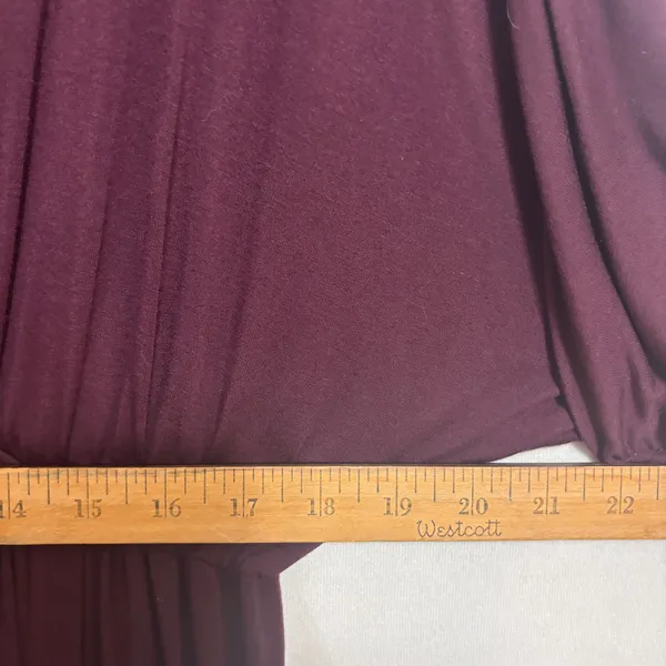 Ekouaer Maternity Dress Nursing Nightgown Womens XL Burgundy Jersey Knit Stretch - Image 8