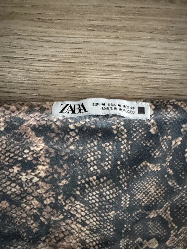 ZARA Brown & Black Snake Print Tank Top Size Medium - Image 2