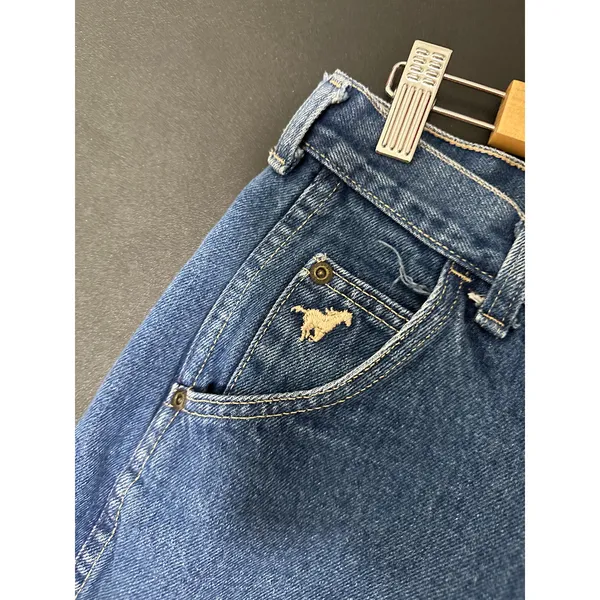 Wrangler Vintage Jeans Womens 16 Blue No Fault Denim Straight Leg Horse‎ Pocket - Image 7