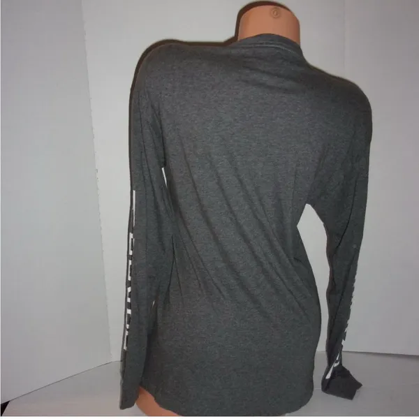 Victoria's Secret PINK Gray Lace-Up Long Sleeve Shirt Size M - Image 3