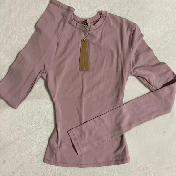 SKIMS Cotton Jersey Long Sleeve T-Shirt - Image 2