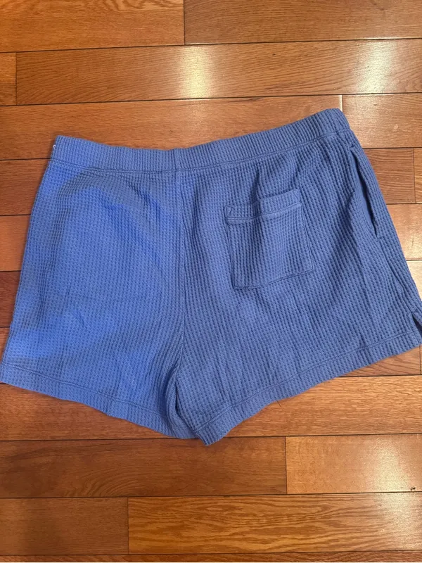 Aerie Waffle Knit Lounge Shorts | Soft Blue-Purple | Size XL - Image 4