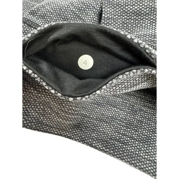 Lululemon Wunder‎ Under Crop Leggings Black White Space Dye Size 4 Low Rise - Image 4