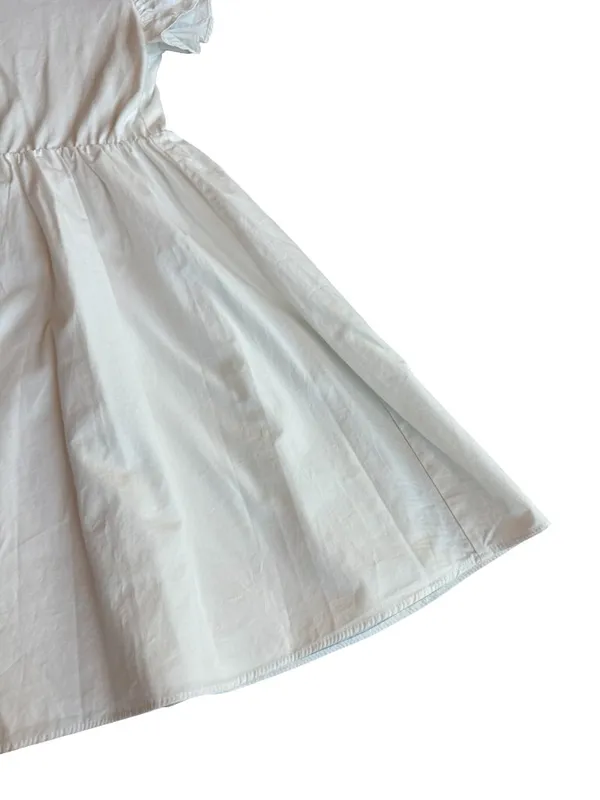 En Saison White A-Line Dress Flowy Sleeves Cotton Blend Stretch Size Medium - Image 5