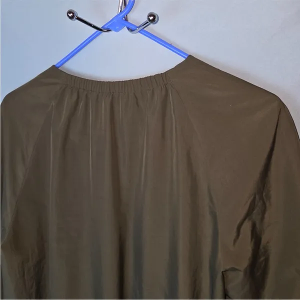 Zara NWT green drawstring waist zipper front jacket - Image 5