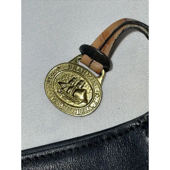 Brahmin Black‎ Leather Handbag Pecan Croc Embossed Trim & Handle 13x9.5" - Image 2