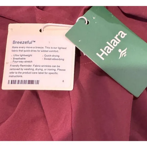 Halara Breezeful™ Midi Dress 2X Plus Amaranth Plum V Neck Short Sleeve Pockets - Image 10