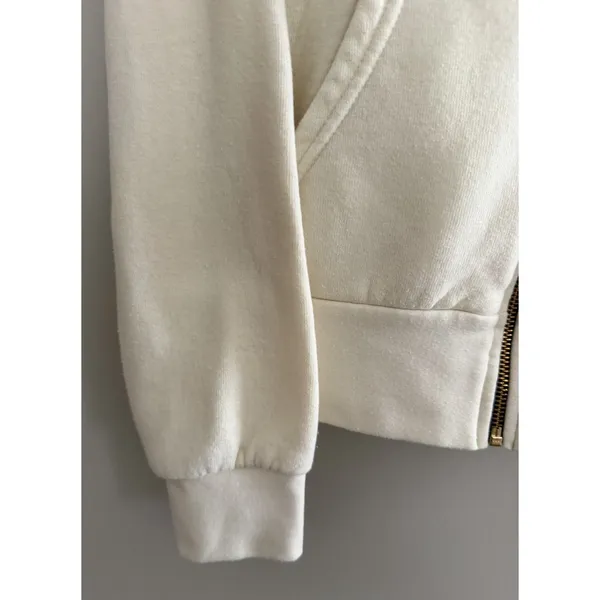 Aviator Nation‎ 5 Stripe Zip Hoodie Vintage White/White Neon Size XS - Image 8