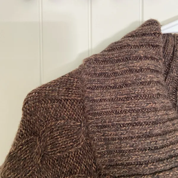 EUC | United States Sweaters women’s brown thick knit acrylic collar‎ sweater - Image 4