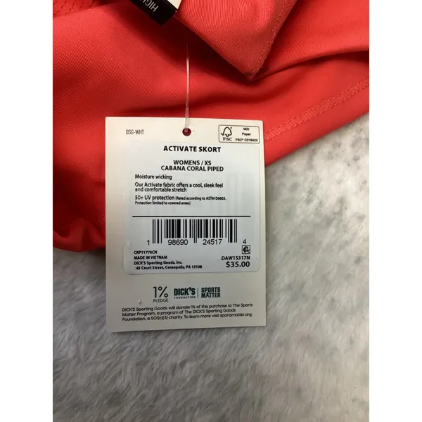 DSG Activate‎ High-Rise Skort Womens XS Cabana Coral Piped Athletic Tennis Golf - Image 5