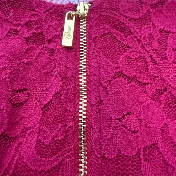 Y2K Guess Lace Crop Top XS | Fuchsia Pink Floral Lace Tank | Coquette Barbiecore Fairycore Party Going Out Top Size: XS / TP - Image 7