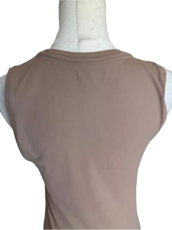 Abercrombie - Soft A&F Sleeveless Bodysuit Taupe Beige Sz M - Image 4