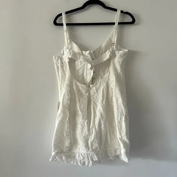 For Love & Lemons Mandy Mini White Lace Dress NWT Size XL - Image 3